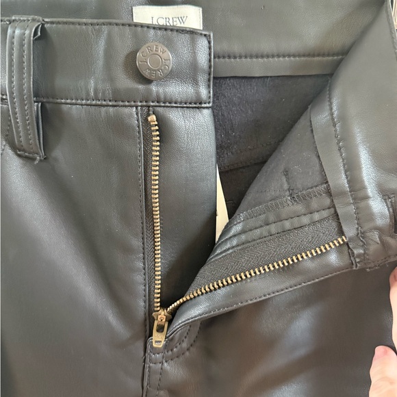 J Crew factory Black Faux Leather sz 27 Pants NWT - Picture 7 of 13
